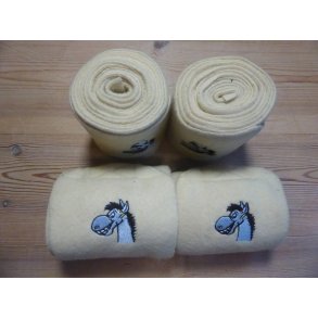 Fleecebandager m/broderi, 4 stk