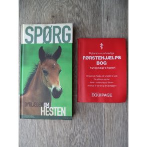 2 bger: Sprg dyrlgen om hesten og Frstehjlpsbog