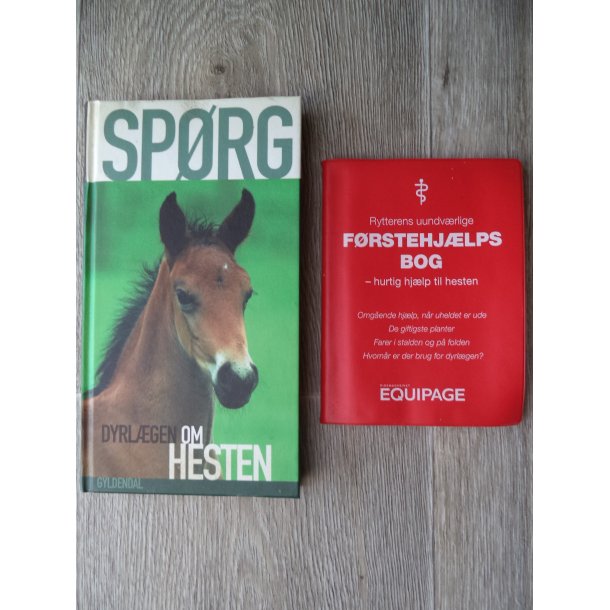 2 bger: Sprg dyrlgen om hesten og Frstehjlpsbog