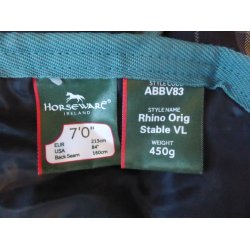 HW Rhino Orig. heavy vary-layer stalddkken, 450 gr, str 160/7,0