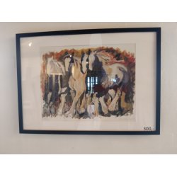 Plakat m/heste af Bente Gellert