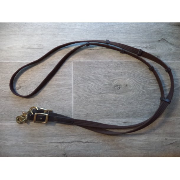 Webtjler m/karabinhager, brune, str pony