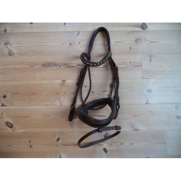 Trense m/kombi nsebnd, brun, str Cob