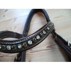 Trense m/kombi nsebnd, brun, str Cob