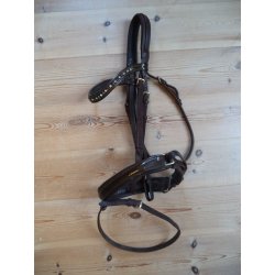 Trense m/kombi nsebnd, brun, str Cob