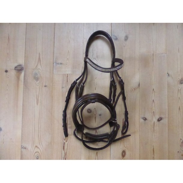 Trense m/kombi nsebnd, brun, str Cob