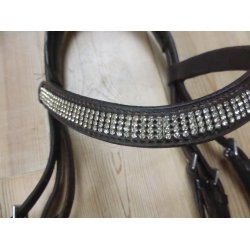 Trense m/kombi nsebnd, brun, str Cob