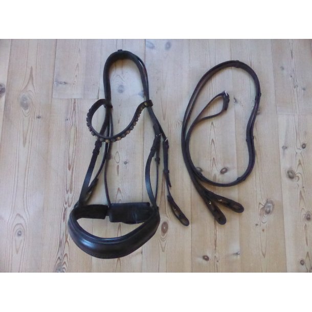 OS trense m/engelsk nsebnd, Sort, Str. Full