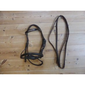 Trense m/t�jler, sort, str pony