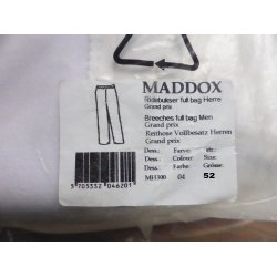 Maddox Grand Prix ridebukser, HERRE, str 52, NY